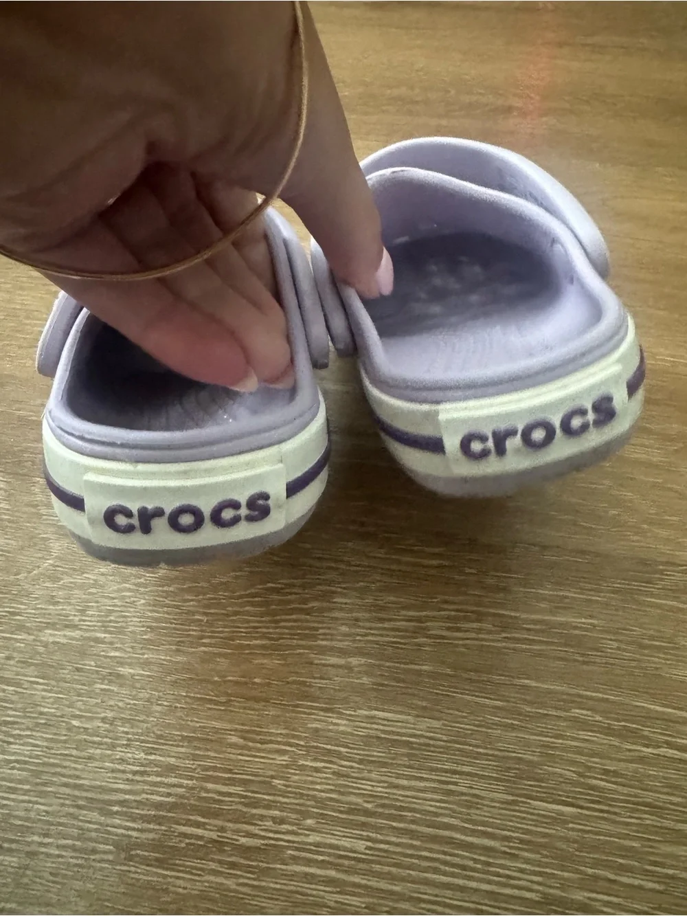 CROCS Kids' Classic Clog in Lavender with Speckled Midsole